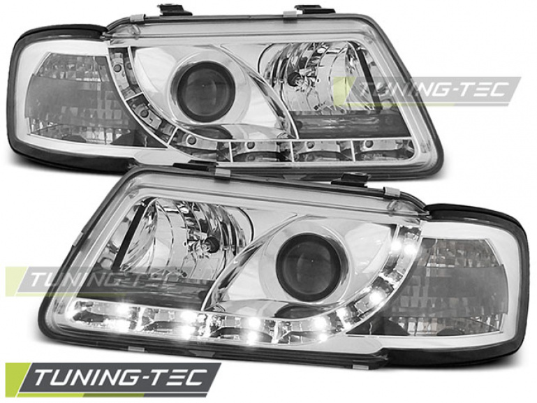LED Tagfahrlicht Design Scheinwerfer für Audi A3 8L 96-00 chrom
